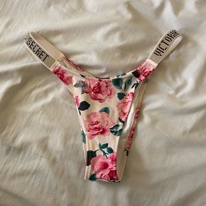 victoria's secret bikini bottom shine strap in floral